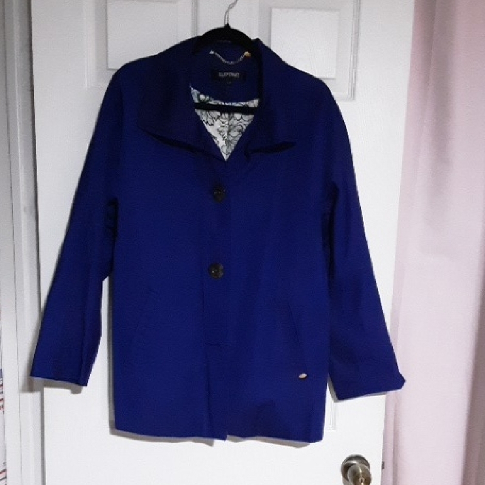 ELLEN TRACY Supreme Women's Royal Blue Trench Coat